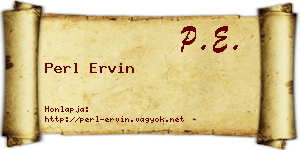 Perl Ervin névjegykártya